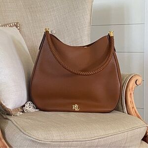 Ralph Lauren Brown Leather Hobo Bag